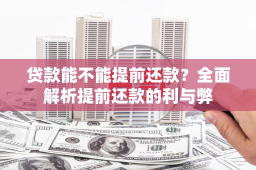 定安贷款能不能提前还款？全面解析提前还款的利与弊