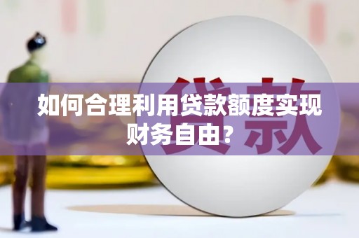 定安如何合理利用贷款额度实现财务自由？