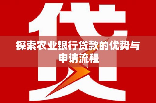 定安探索农业银行贷款的优势与申请流程
