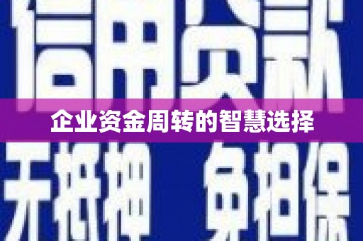 定安企业资金周转的智慧选择