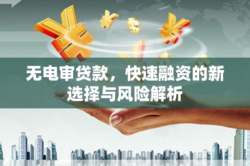 定安无电审贷款，快速融资的新选择与风险解析