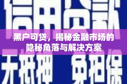 定安黑户可贷，揭秘金融市场的隐秘角落与解决方案