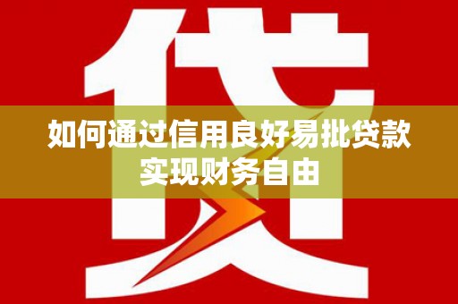 定安如何通过信用良好易批贷款实现财务自由