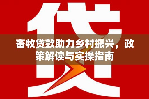 定安畜牧贷款助力乡村振兴，政策解读与实操指南