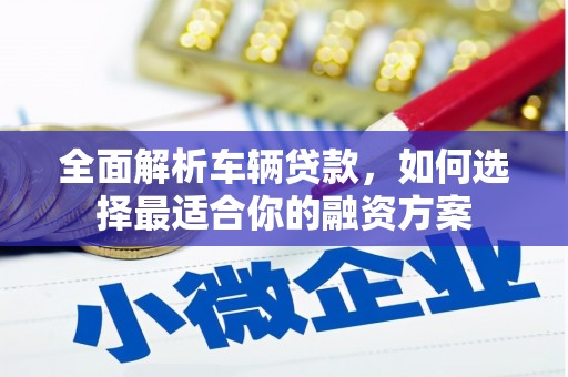 定安全面解析车辆贷款，如何选择最适合你的融资方案