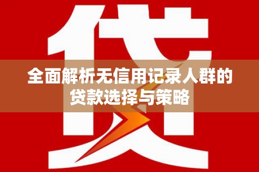 定安全面解析无信用记录人群的贷款选择与策略